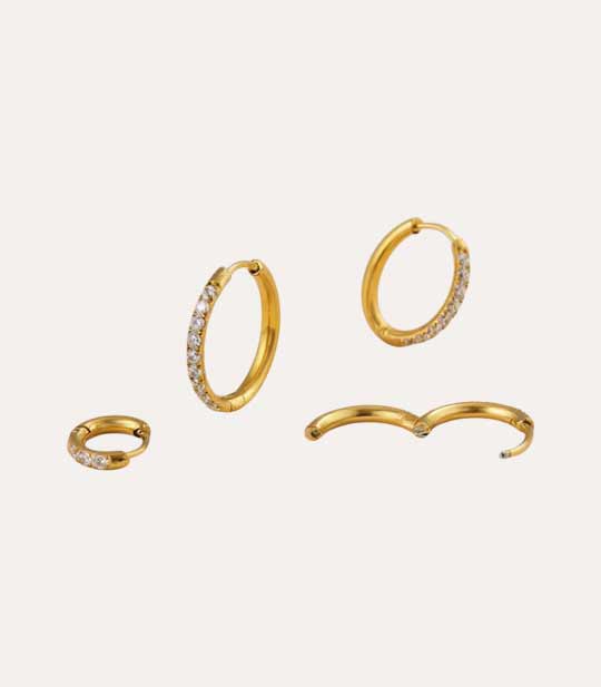 ARINA - KRYSTAL HOOPS (12,14,16,18,20mm)